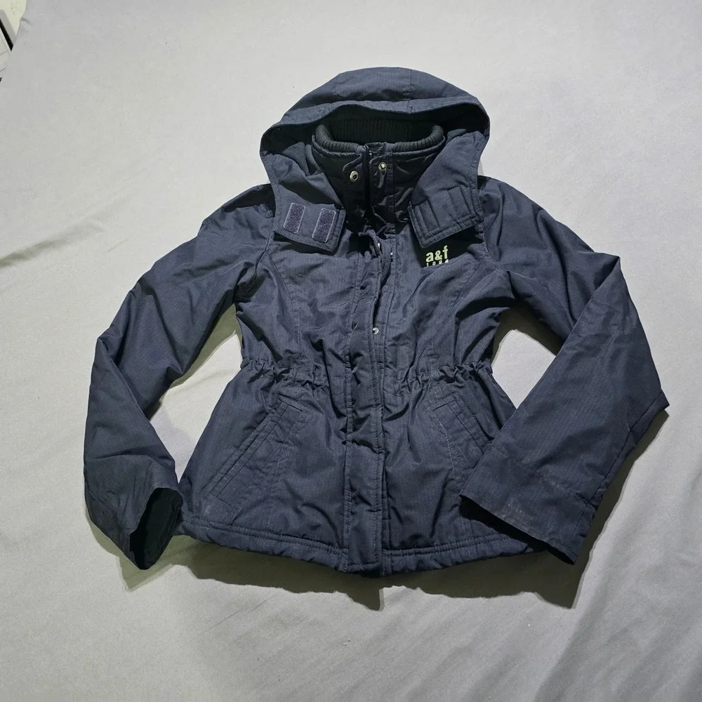 Abercrombie Kids girls Jacket Large Navy Blue All-Season Weather Warrior Fleece